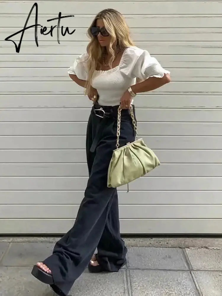 Casual Fashion Straight Leg Women's Jeans Denim Bottom Harajuku Boyfriend Long High Waist Baggy Jeans Fall Pants Aiertu