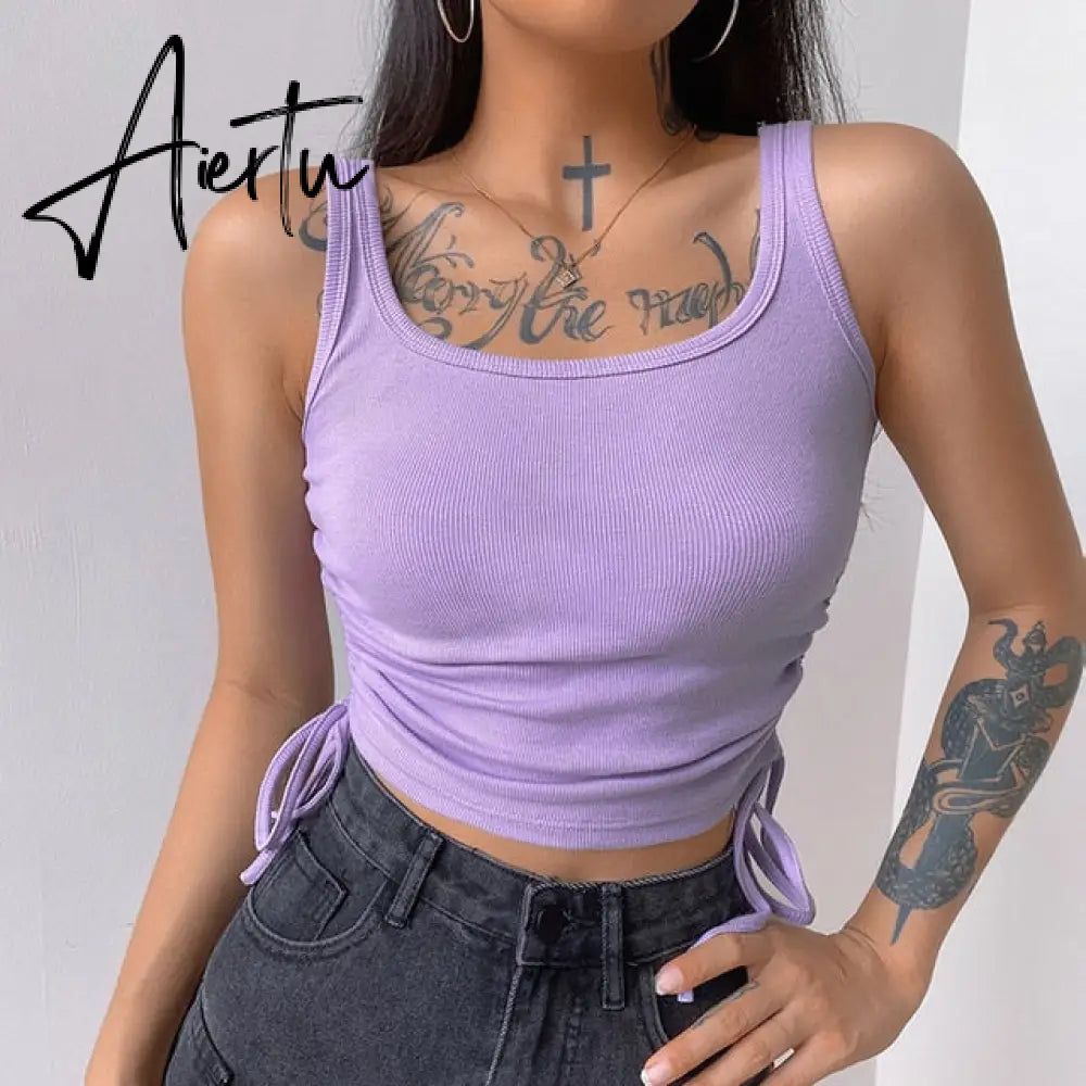 Casual Solid O-Neck Long Sleeve Crop Top Women Pullover Side Drawstring Sweatshirt Ruched White T-Shirt Tee Shirt Women Clothing Aiertu