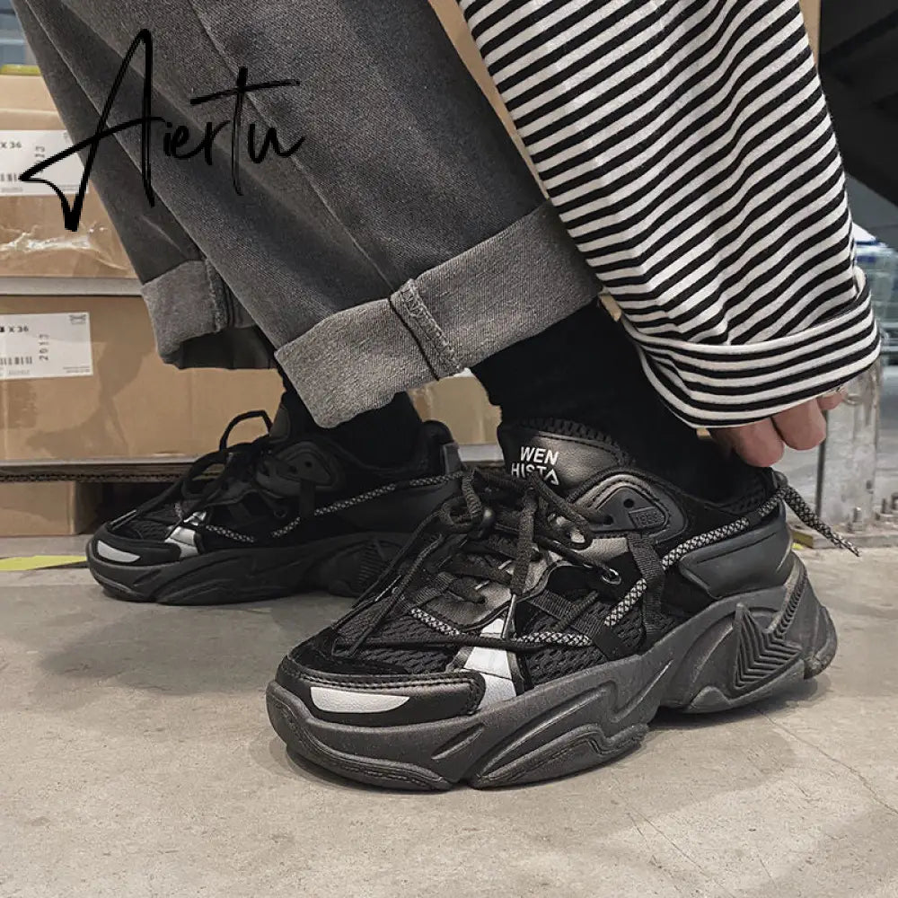 Casual Woman Sneakers Korean Fashion Jogging Lace Up Platform Dad Shoes Sports Harajuku Running Shoe Female Designer Aiertu