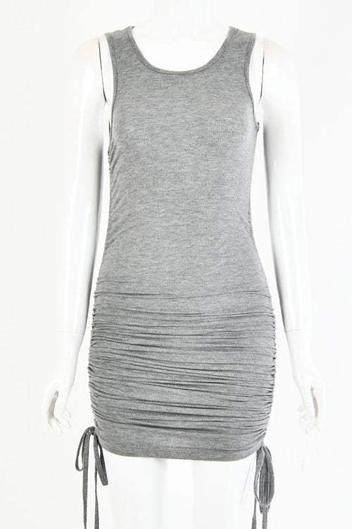 Aiertu - Drawstring Sleeveless Mini Dress Aiertu