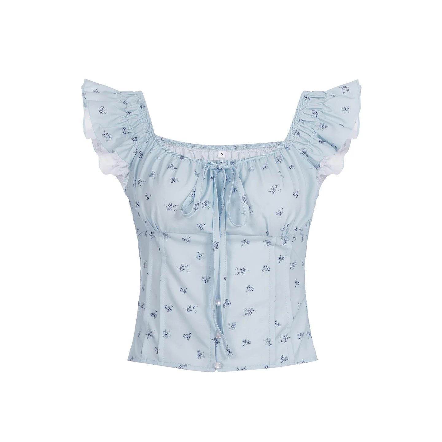 Aiertu  -  Floral Print Two Piece Set Woman Smocked Crop Top and Long Skirts Sets Shoujo Girl Style Vacation Outfits P67-GZ41 Aiertu