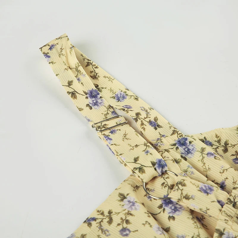 Aiertu  Fashion Small Flowers Prints Summer Women’s Camisole Dress Slim Simple Sweet Prairie Chic Mini Dresses Aiertu