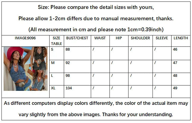Aiertu  -  Vintage Women V-neck Single-breasted Denim Vest Sleeveless Slim Cinching Short Jeans Tops for Female Soild Distressed Streetwear Aiertu