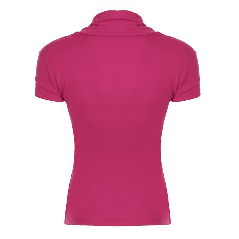 Aiertu  -  -Aiertu  -  -  Floral Print Square Collar Top Pink Coquette Aesthetic Slimming Short Sleeve T-shirt Chic Elegant Tees Streetwear Retro Aiertu