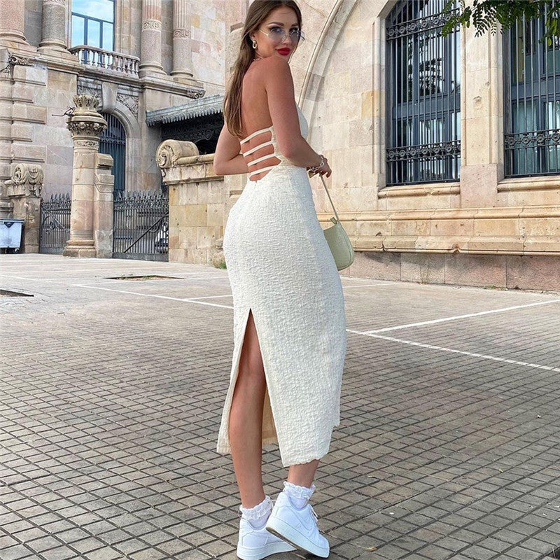 Aiertu - Mid Length Slit Dress Aiertu
