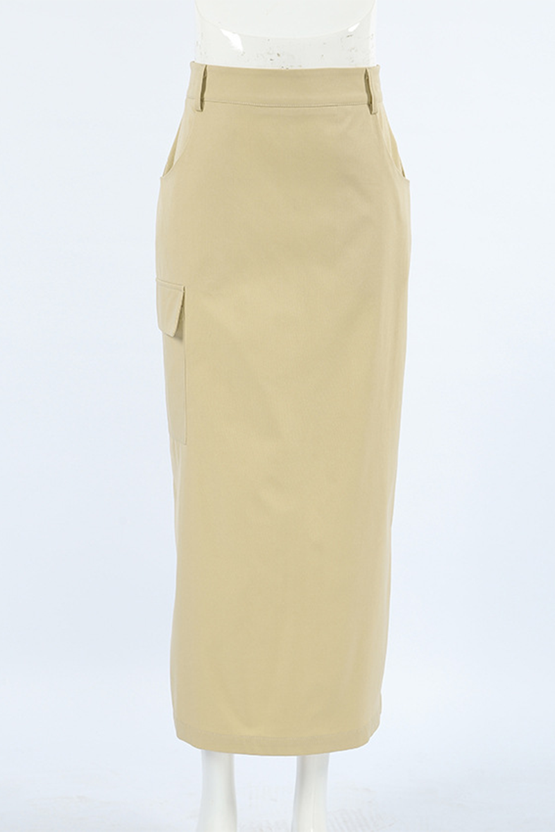 Aiertu  -Daily Elegant Slit Zipper Regular High Waist Straight Bottoms aiertu
