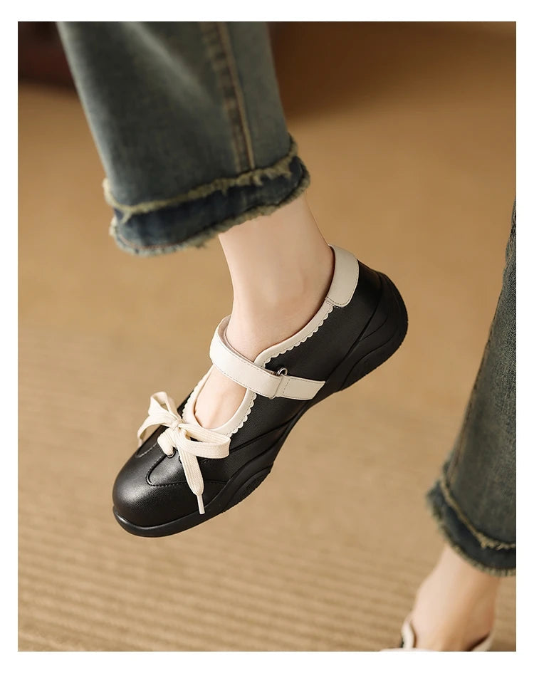 Aiertu  -  Bow Women Shoes Flats Sport Sneakers Summer New Sandals Designer Leather Loafers Woman Casual Running Zapatillas De Deporte Aiertu