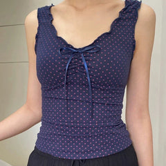 Aiertu  -Norma Polka Dot V-Neck Top aiertu