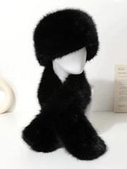 Aiertu  -  3-piece Set of Imitation Fox Fur Headband Hats for Winter Warm Earmuffs for Girls Natural Fluffy Plush Hats Aiertu