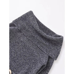 Aiertu  -  High Street Women Sexy Off Shoulder Knit Sweater Long Sleeve With Belt Slim Gray Pullover Female Autumn Winter Knitwear Aiertu
