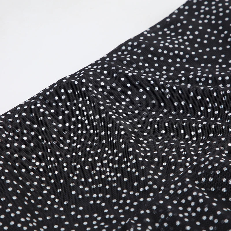 Aiertu  -  Vintage Polka Dot Print Midi Skirt Elegant Retro Low Rise Loose Irregular Skirts for Women Y2k Aesthetic Clothing Summer Aiertu