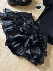 Aiertu  -  Harajuku Girls Stripe Punk Grunge Skirts Women Y2k Aesthetic High Waist Cake Mini Streetwear Lace Vintage Kawaii Mini Jupe Aiertu