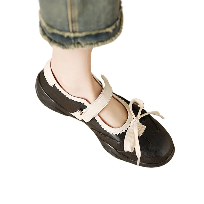 Aiertu  -  Bow Women Shoes Flats Sport Sneakers Summer New Sandals Designer Leather Loafers Woman Casual Running Zapatillas De Deporte Aiertu