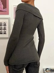 Aiertu  -Solid Color Striped Sailor Collar Sweater aiertu