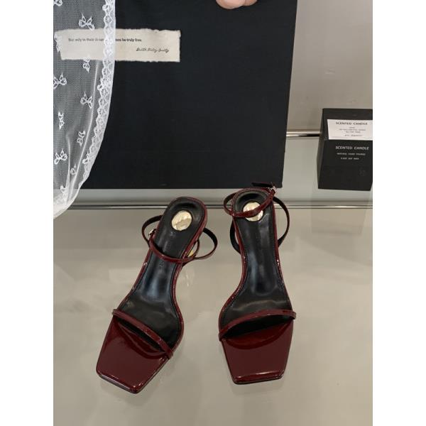 Aiertu  Low Sandals Woman Leather High Heels Buckle Strap Shoes Lady 2025 Suit Female Beige Open Toe Low-heeled Sexy High-heeled New Bla Aiertu