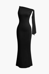 Aiertu  Asymmetrical Twist Knot Mermaid Maxi Dress Aiertu