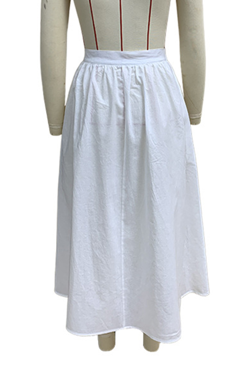 Aiertu  -Casual Daily Pocket Buttons Loose High Waist Type A Bottoms aiertu