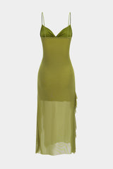 Aiertu  -  Mesh Slip Twist Knot Sleeveless Maxi Dress Aiertu
