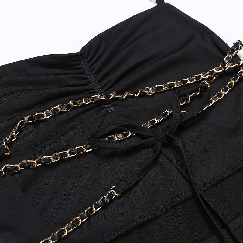 Aiertu - Solid Color Back Slit Dress Aiertu