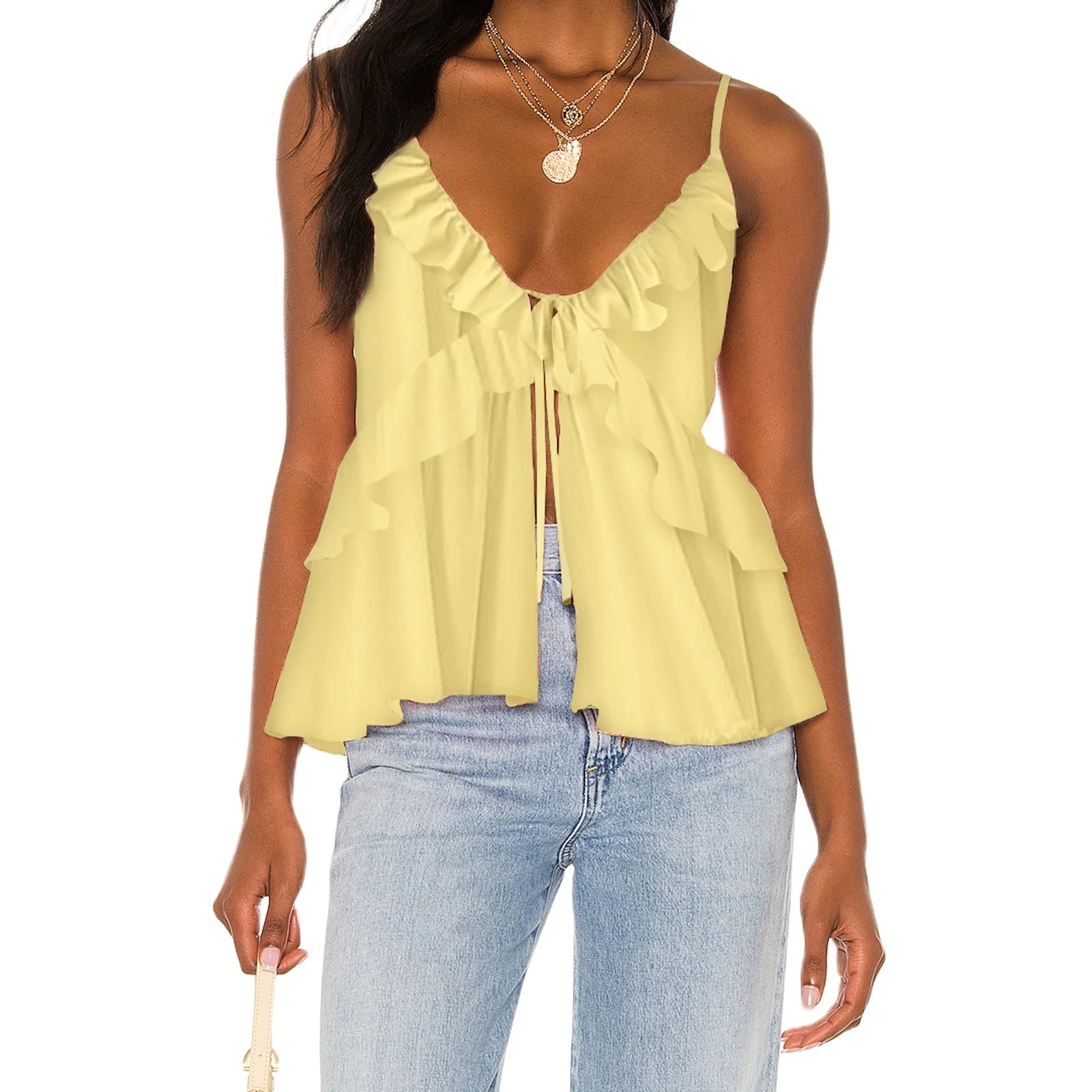 Aiertu  -  Women s Floral Print Spaghetti Strap Tank Top Sleeveless Camisole Casual Summer Fashion Streetwear Tops for Ladies Aiertu