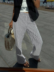 Aiertu  Casual Plaid Wide Leg Pants shopify