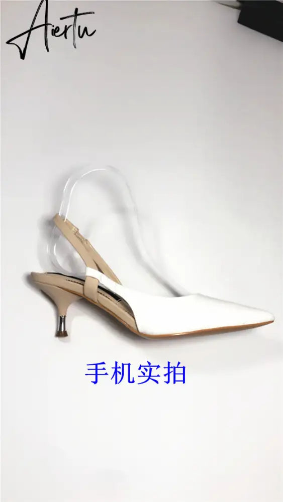 Classic Pointed Toe Stiletto Sandals Women New Metal Heel Stiletto Sandals Formal Wear Professional Women's Shoes Black Aiertu
