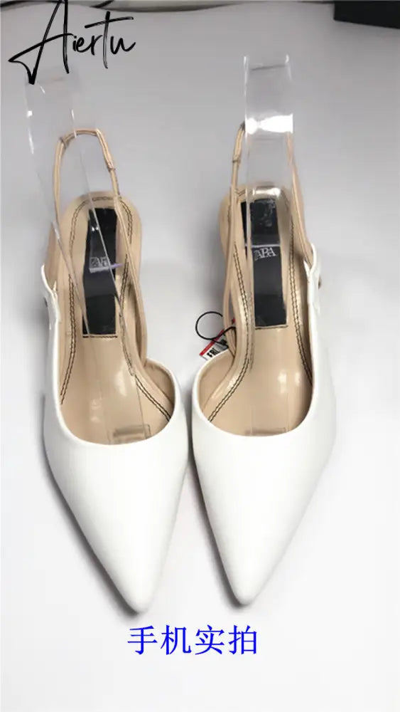 Classic Pointed Toe Stiletto Sandals Women New Metal Heel Stiletto Sandals Formal Wear Professional Women's Shoes Black Aiertu