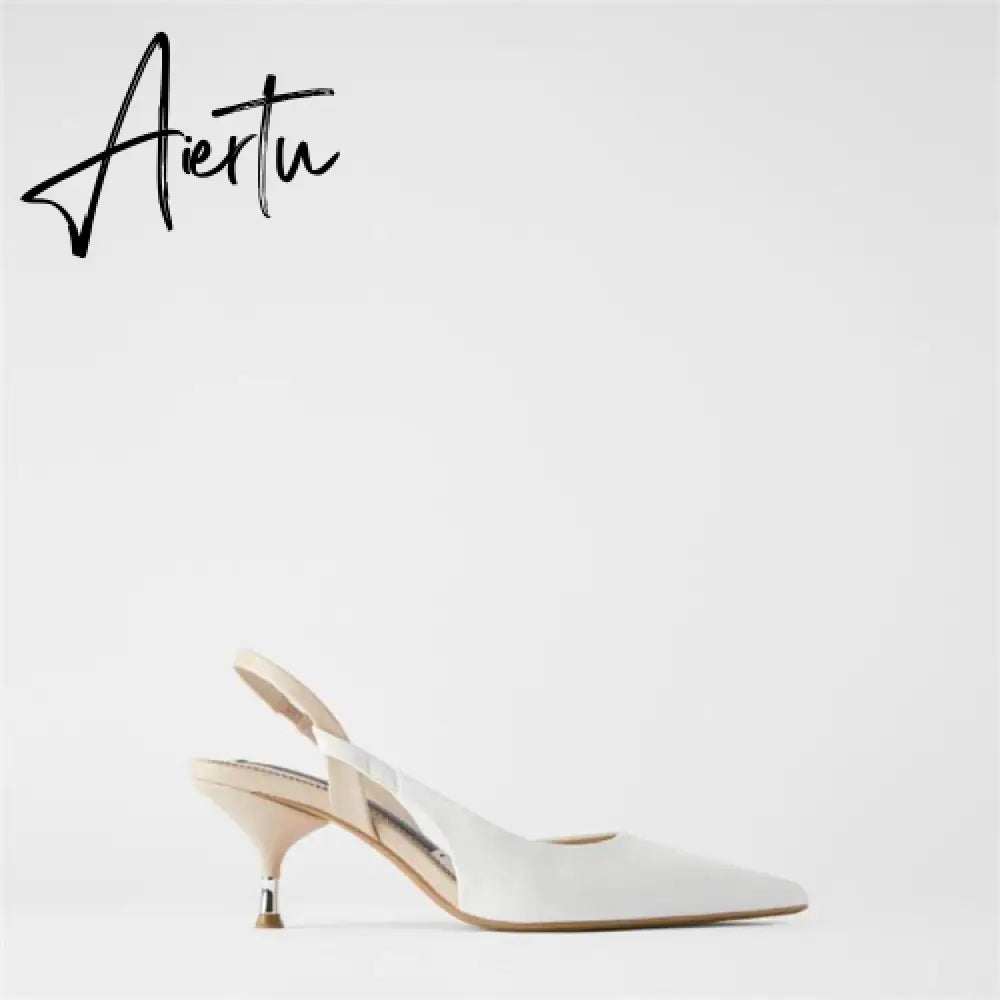 Classic Pointed Toe Stiletto Sandals Women New Metal Heel Stiletto Sandals Formal Wear Professional Women's Shoes Black Aiertu