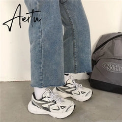 Classic White Sneakers Women Casual Mesh Tennis Female Running Shoes Comfortable Platform Sports Shoe Korean Fashion New Aiertu
