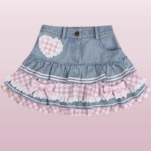 Aiertu - Midday Picnic in the Daisy Fields Skirt  Kawaii Academia Y2K Cottagecore Coquette Fairycore Dollette Princesscore Bottoms Aiertu