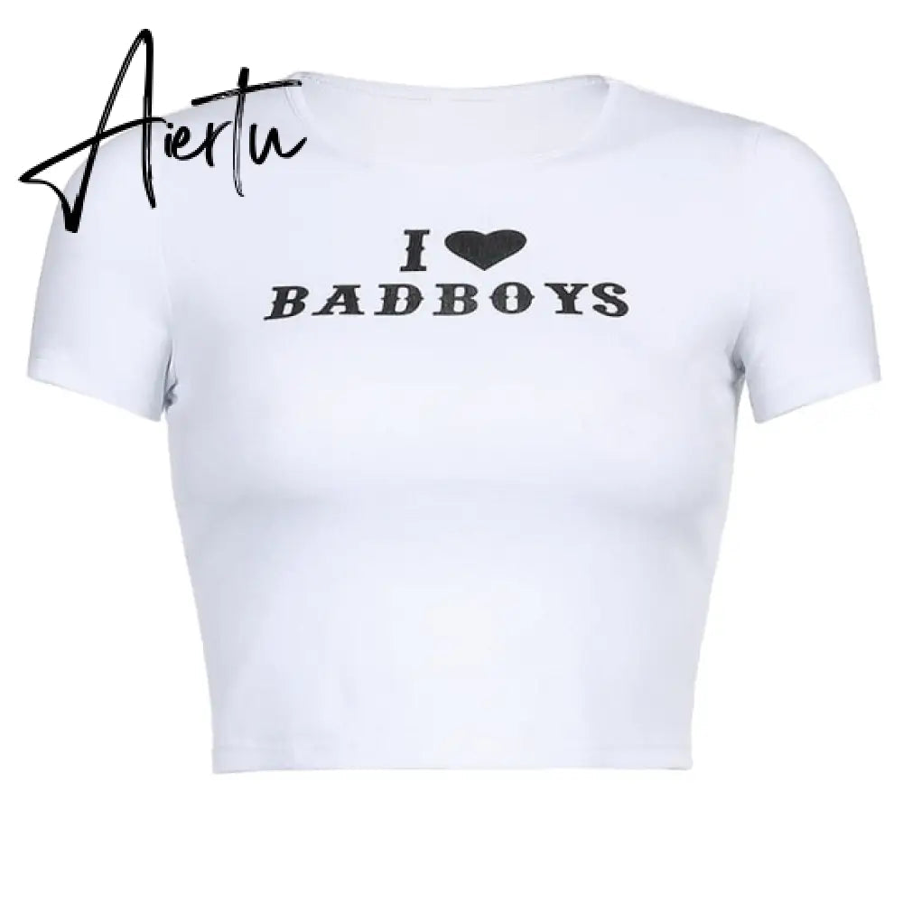 Crop Top y2k Knitted T Shirt Harajuku Tee Top Short Sleeve Tshirt O Neck Pullovers Women Casual Cute Top 90S Aiertu