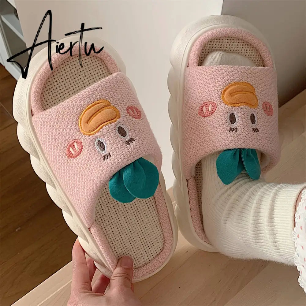Cute Cartoon Milk Cow House Slippers Funny Shoes Women's Slippers Summer Four Seasons Indoor Home Slippers Aiertu