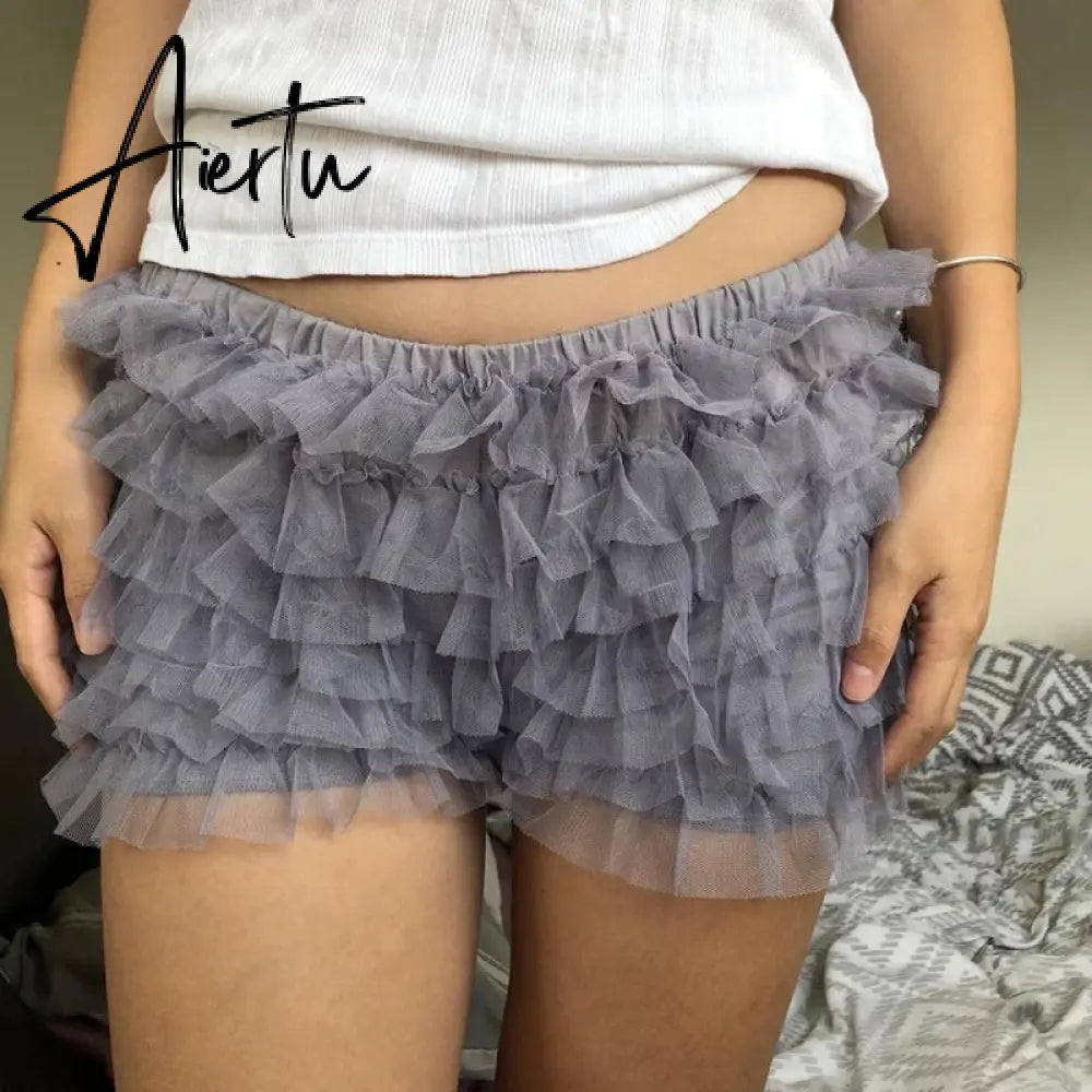 Cutest Vintage Japanese Style Frill Lace Shorts Coquette Y2K Fairy 00s Retro Kawaii Multi-layers Ruffles Bloomers Women Costume Aiertu