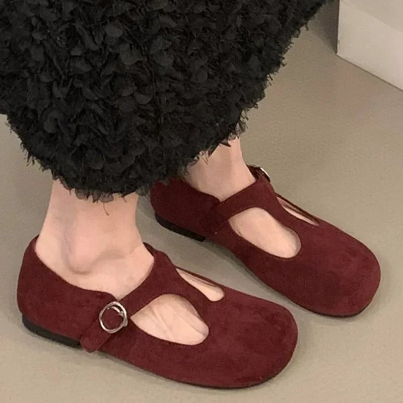 Aiertu  -  Autumn Women Flats Fashion Round Toe Slip On Ladies Elegant Mary Jane Shoes Soft Flat Heel Outdoor Dress Ballerin Shoes New Shoe Aiertu