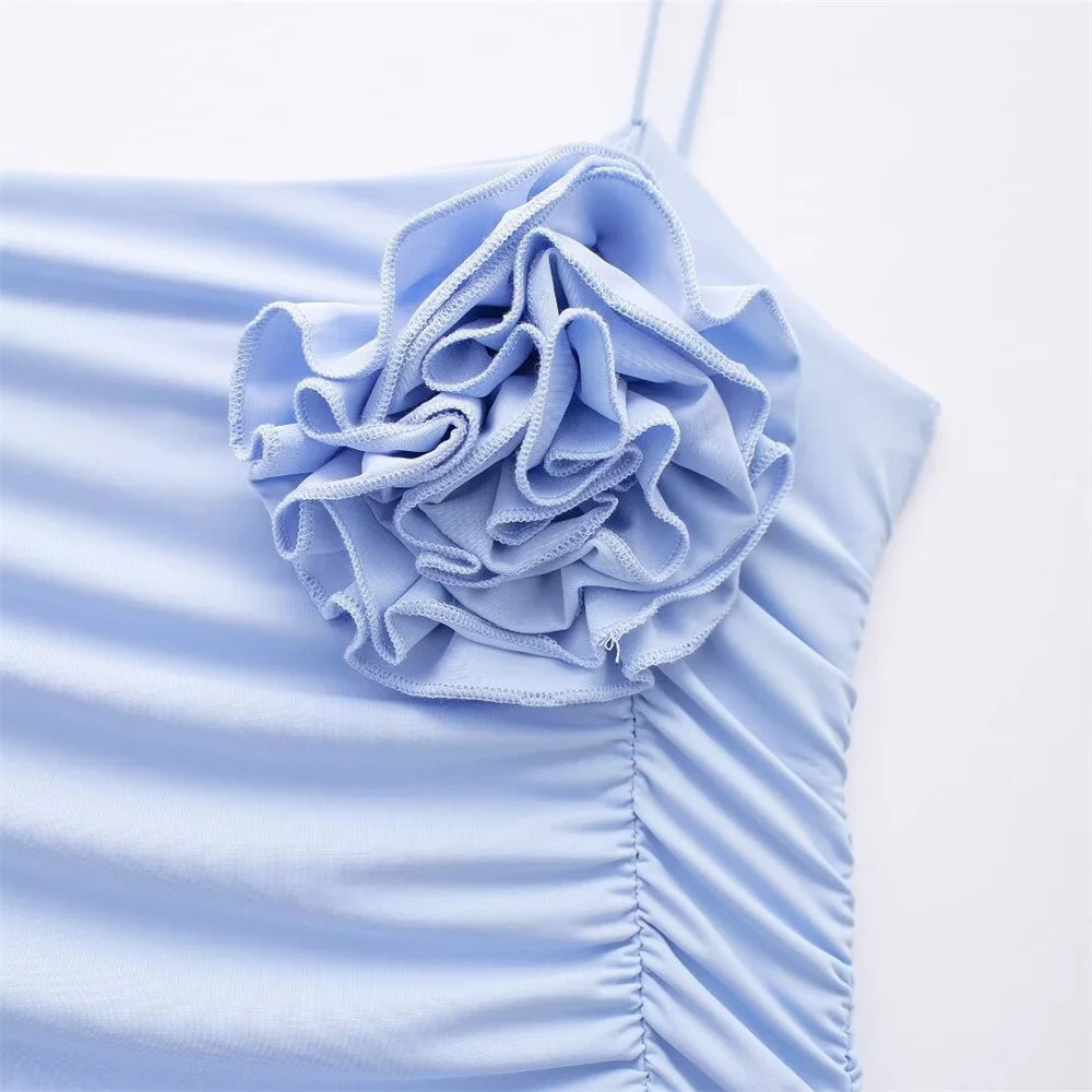 Aiertu  -  European And American Style Summer Women's New Fashionable And Casual Solid Color Sleeveless Slim Fit Pleated Dress Aiertu