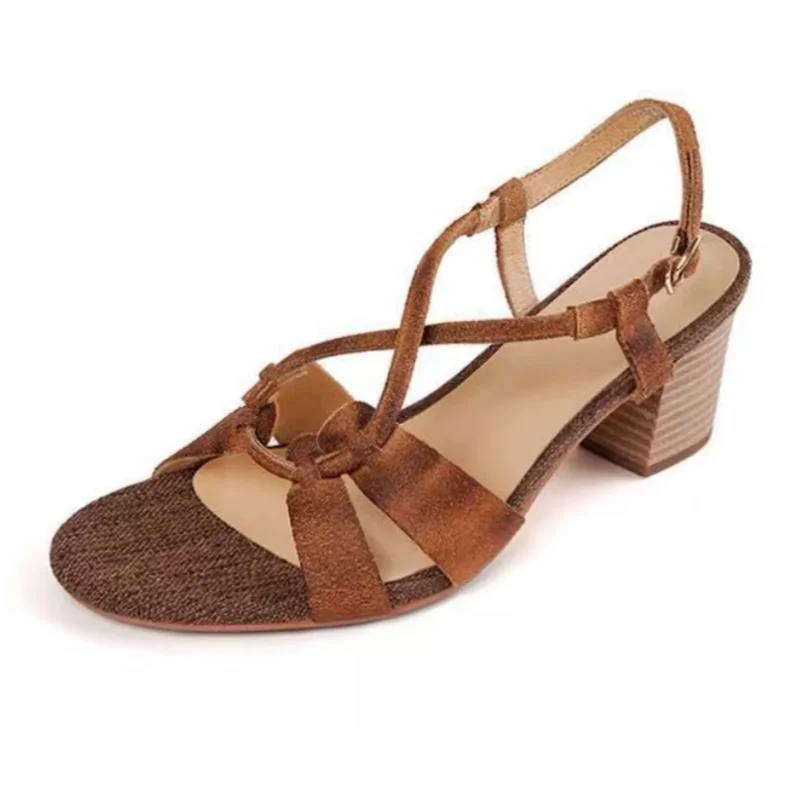 Aiertu  -  Luxury Women's Sandals Summer Fashion Ankle Strap Hollow Shoes Outdoor Comfortable Elegant High Heels Women Sandals Aiertu