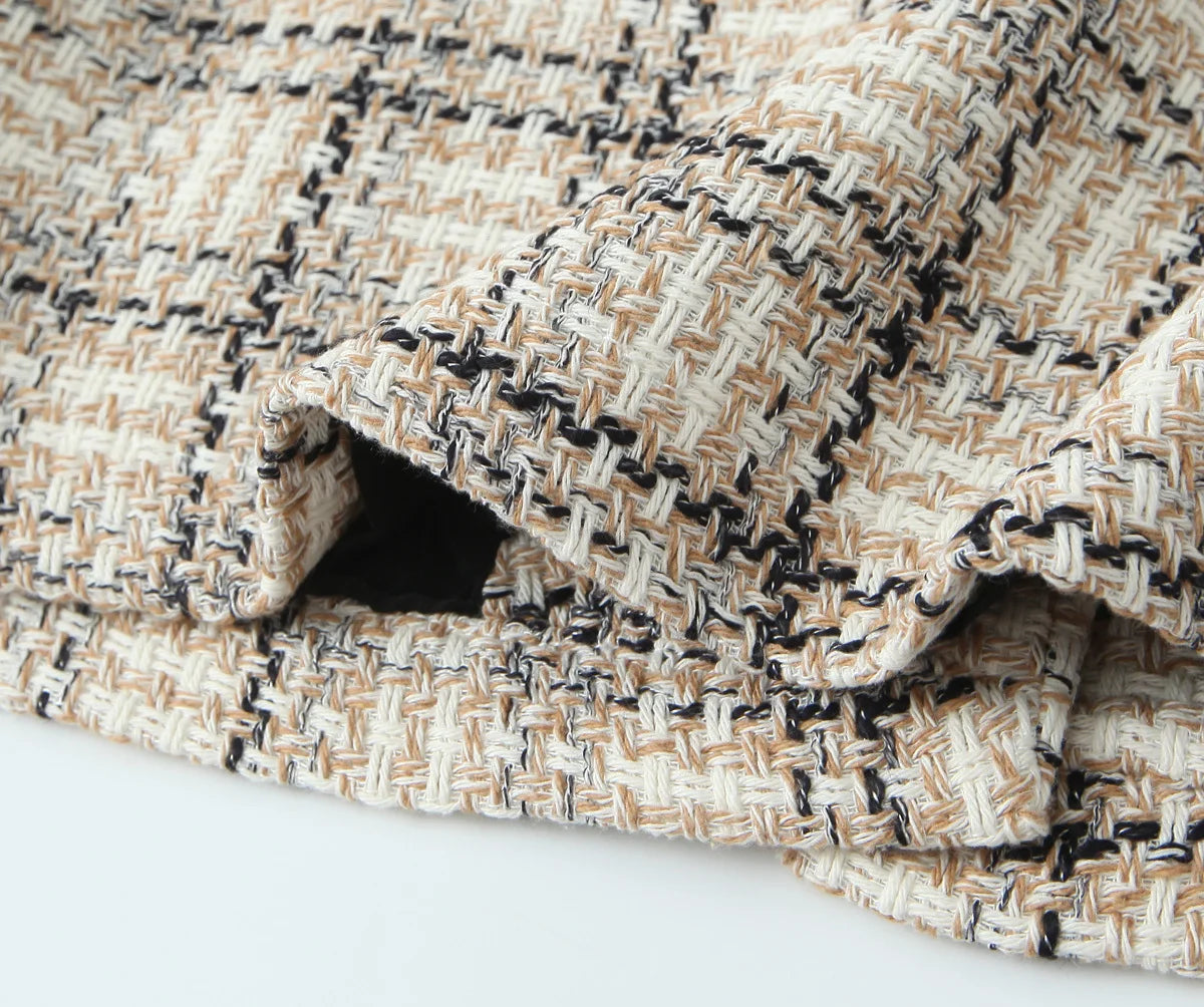 Aiertu  -  European and American style autumn new high-end temperament small fragrance style texture plaid jacket Aiertu