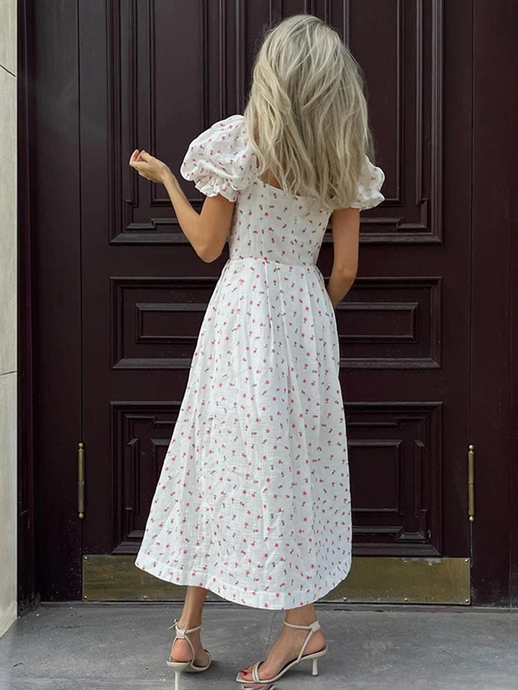 Aiertu  -   Off-Shoulder Print Fashion Split Slim Dress Women's Summer Sleeveless High Waist Backless Beach Holiday Party Long Dress Aiertu