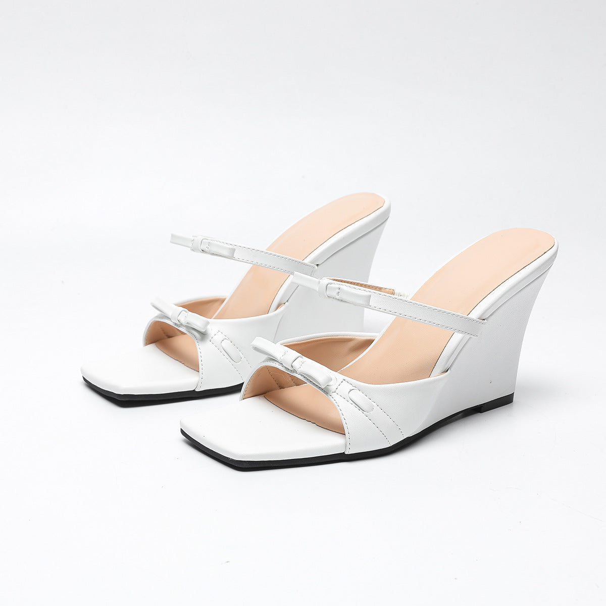 Aiertu  -  Rubber Flip Flops Low Shoes Big Size Flower Slippers Heels On A Wedge Square Toe Slides Hawaiian High Rome Floral PU Scandals Fa Aiertu