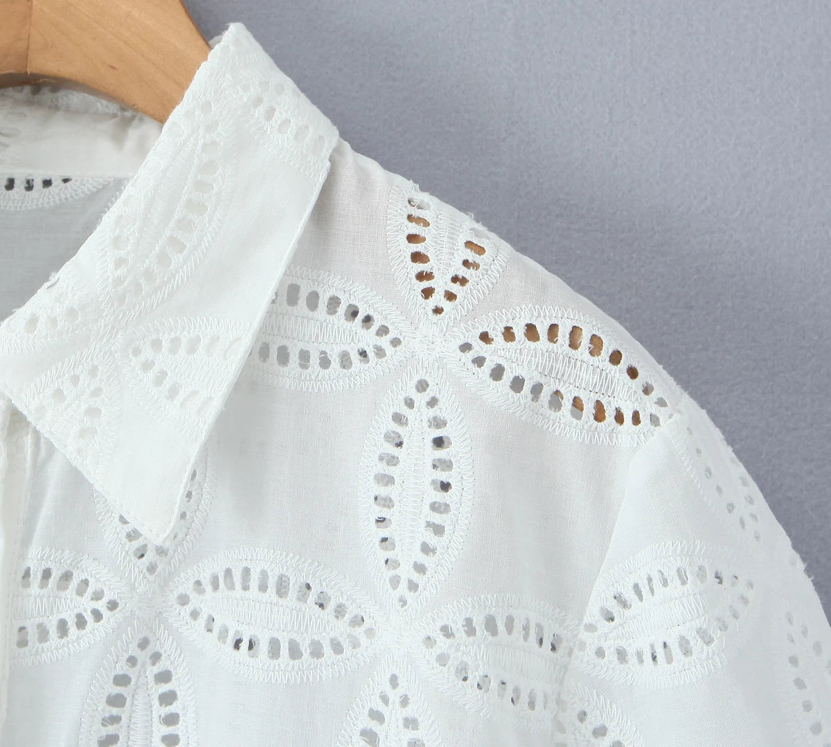 Aiertu  -  2 Pieces 1 Set 2025 Sexy Women White Embroidery Hole Loose Short Sleeve Shirt Back Zipper High Waist Package Hips Mini Skirts Aiertu