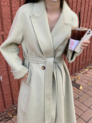 Aiertu  -  layered look inspo Faux Fur Parka Women Casual Loose Chic Lace Up Long Coats Female Solid Soft Warm Turndown Collar Fashion Outwears Lady Aiertu