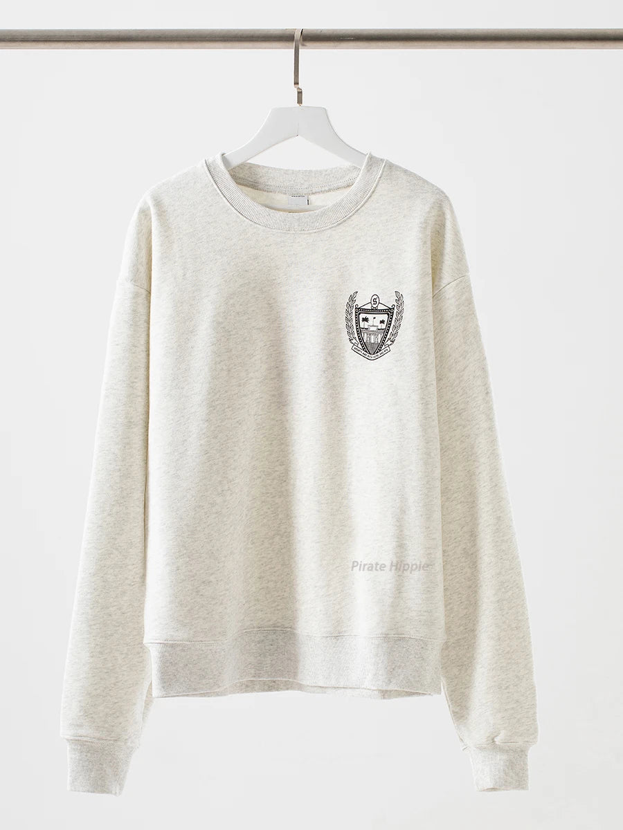 Aiertu  -   New York Letter Print Sweatshirt Women Classic O Neck Long Sleeve Pullover Autumn Casual Vintage Sporty Rich Sweatshirt 2026 New Aiertu