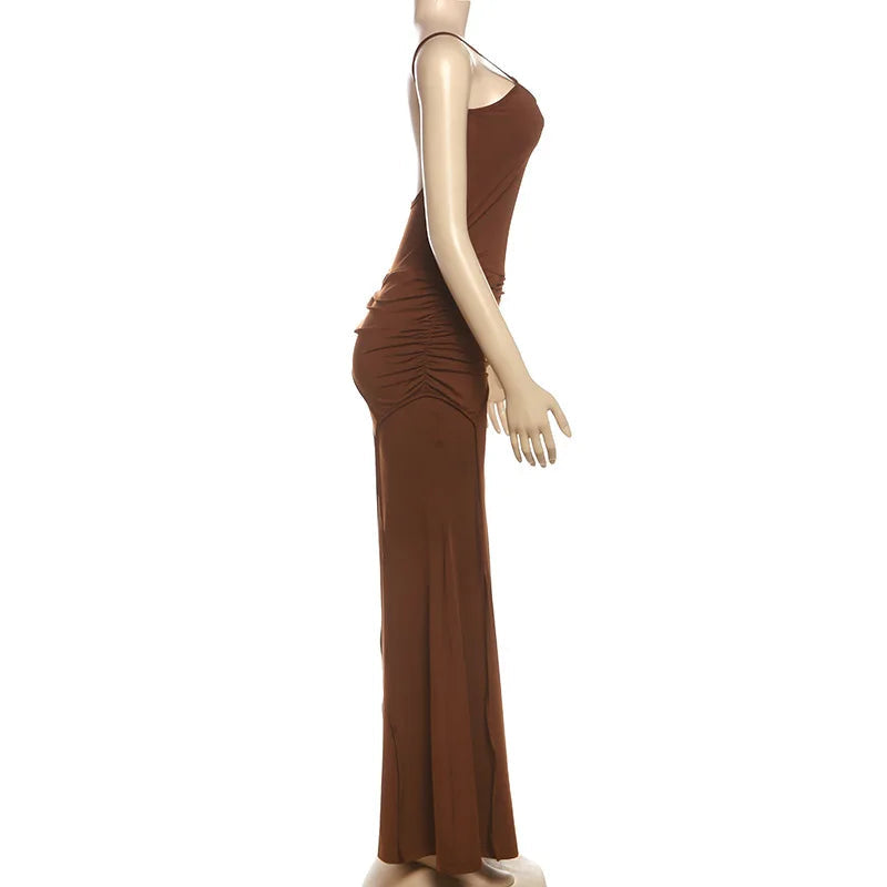 Aiertu  Women Bodycon High Waist Camisole Dress 2025 Summer Slim Sexy Backless Patchwork Sundress Vacation Beach Party Dresses Aiertu