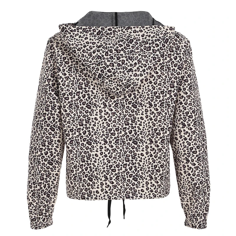 Aiertu  -  Leopard Print Vintage Hooded Coat Y2K Loose Fit Casual Zipper Coats Grunge Style Women Jacket Autumn Outwear Street Aiertu