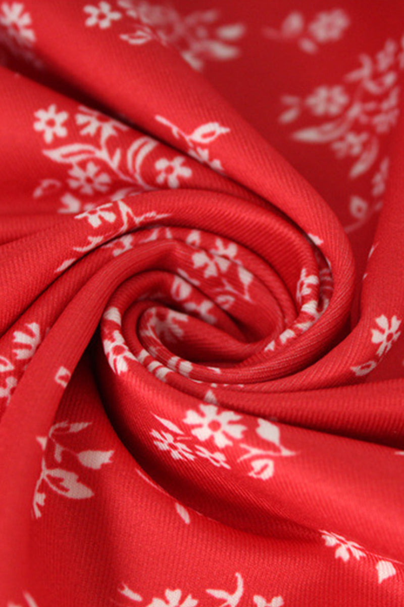 Aiertu  -  Sexy Floral Patchwork V Neck One Step Skirt Dresses Aiertu