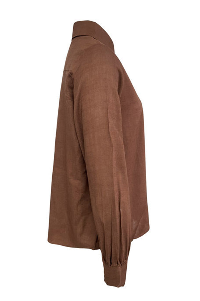 Aiertu  -Casual Hollow Out Turndown Collar Blouses(4 Colors) aiertu
