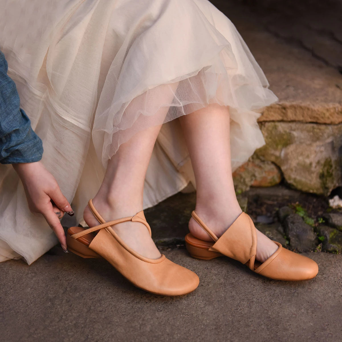 Aiertu  -  Heeled Sandals for Woman High Heels Shoes Slingback Summer Designer Slippers Chunky Pumps Soft Leather Sandalias De Mujer Aiertu
