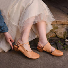 Aiertu  -  Heeled Sandals for Woman High Heels Shoes Slingback Summer Designer Slippers Chunky Pumps Soft Leather Sandalias De Mujer Aiertu
