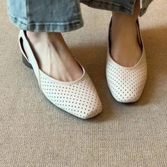 Aiertu  -  Shallow-mouthed Square Toe French Anti-slip Low-heeled Sandals, Summer Bag Toe Retro Style, Breathable Soft-soled Casual Shoes Aiertu
