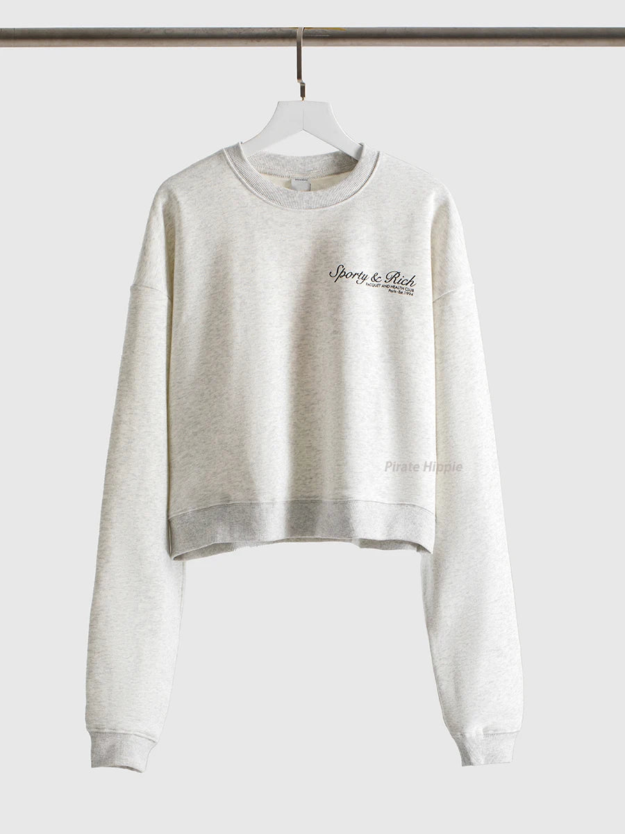 Aiertu  -   New York Letter Print Sweatshirt Women Classic O Neck Long Sleeve Pullover Autumn Casual Vintage Sporty Rich Sweatshirt 2026 New Aiertu